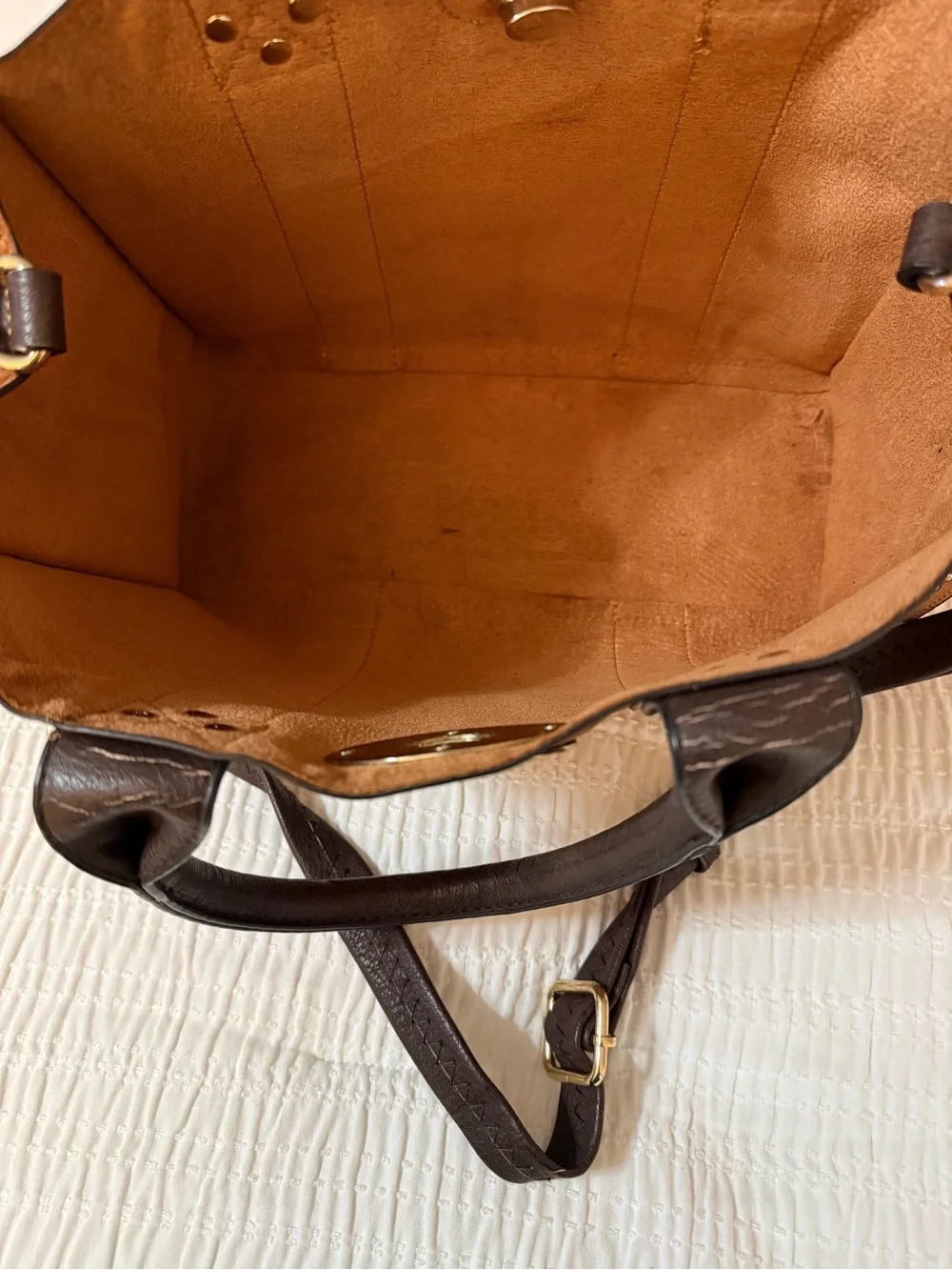 Tan and Dark Brown Studded Bag